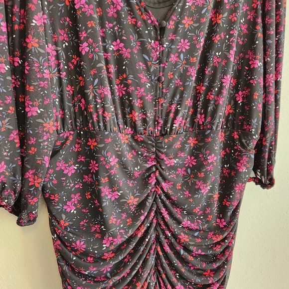 Torrid Mini Size 2X Mesh Button Floral Bodycon Dress - Picture 10 of 13